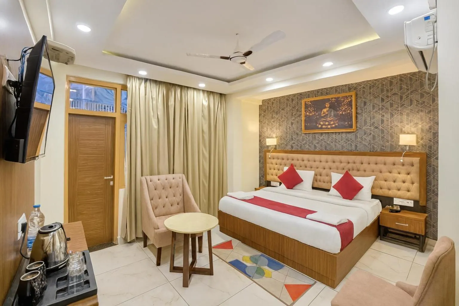 Bedroom, Bed in Hotel Pawan Regency- Best Mountain View Hotel In McLeodganj