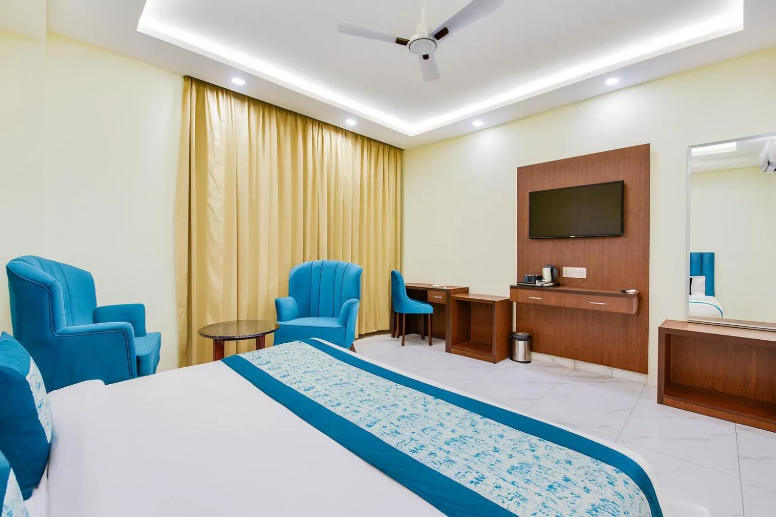 Bedroom, Bed in Hotel Pawan Regency- Best Mountain View Hotel In McLeodganj