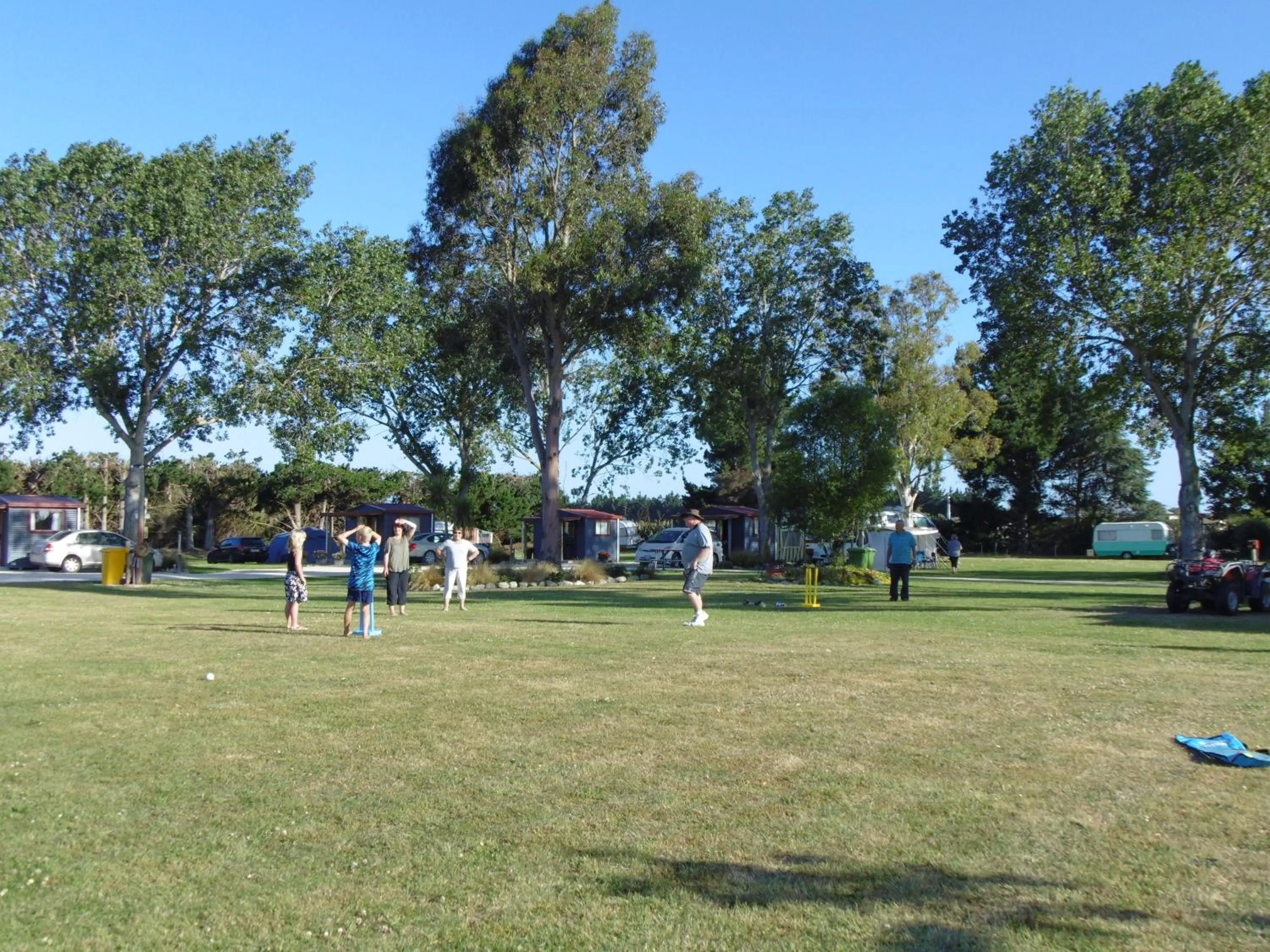 group of guests in Glenavys Waitaki River Motor Camp