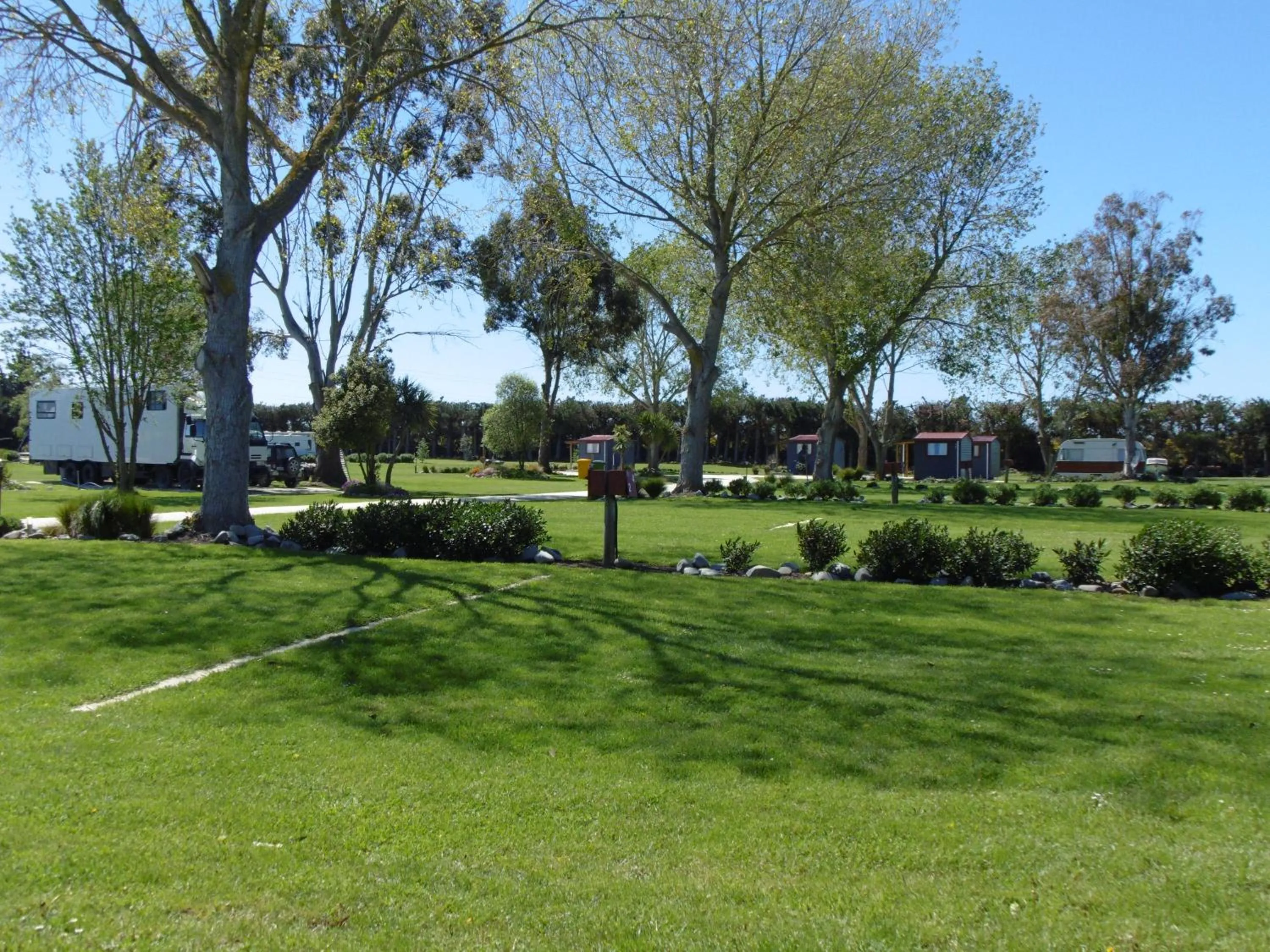 Natural landscape in Glenavys Waitaki River Motor Camp