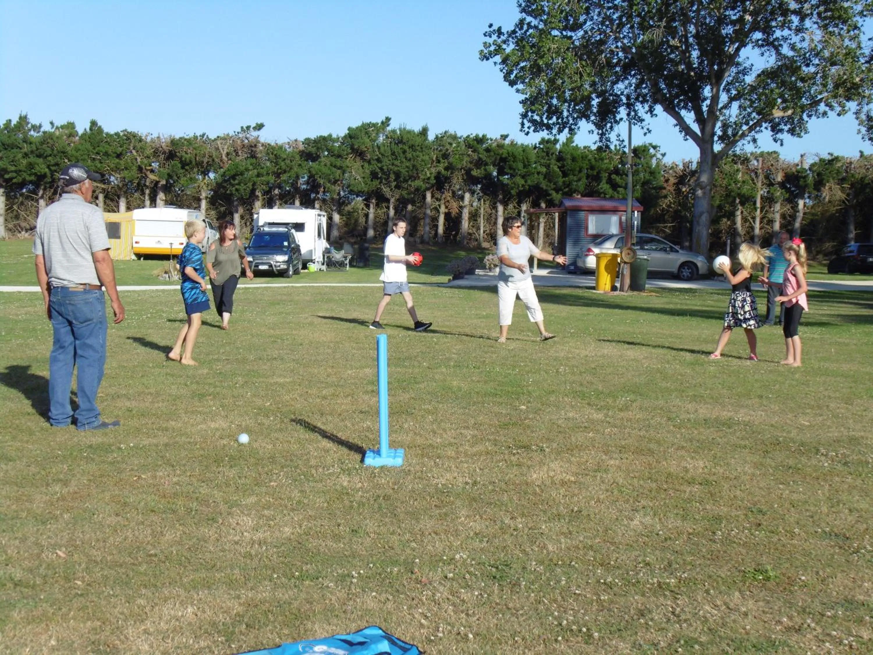 group of guests in Glenavys Waitaki River Motor Camp