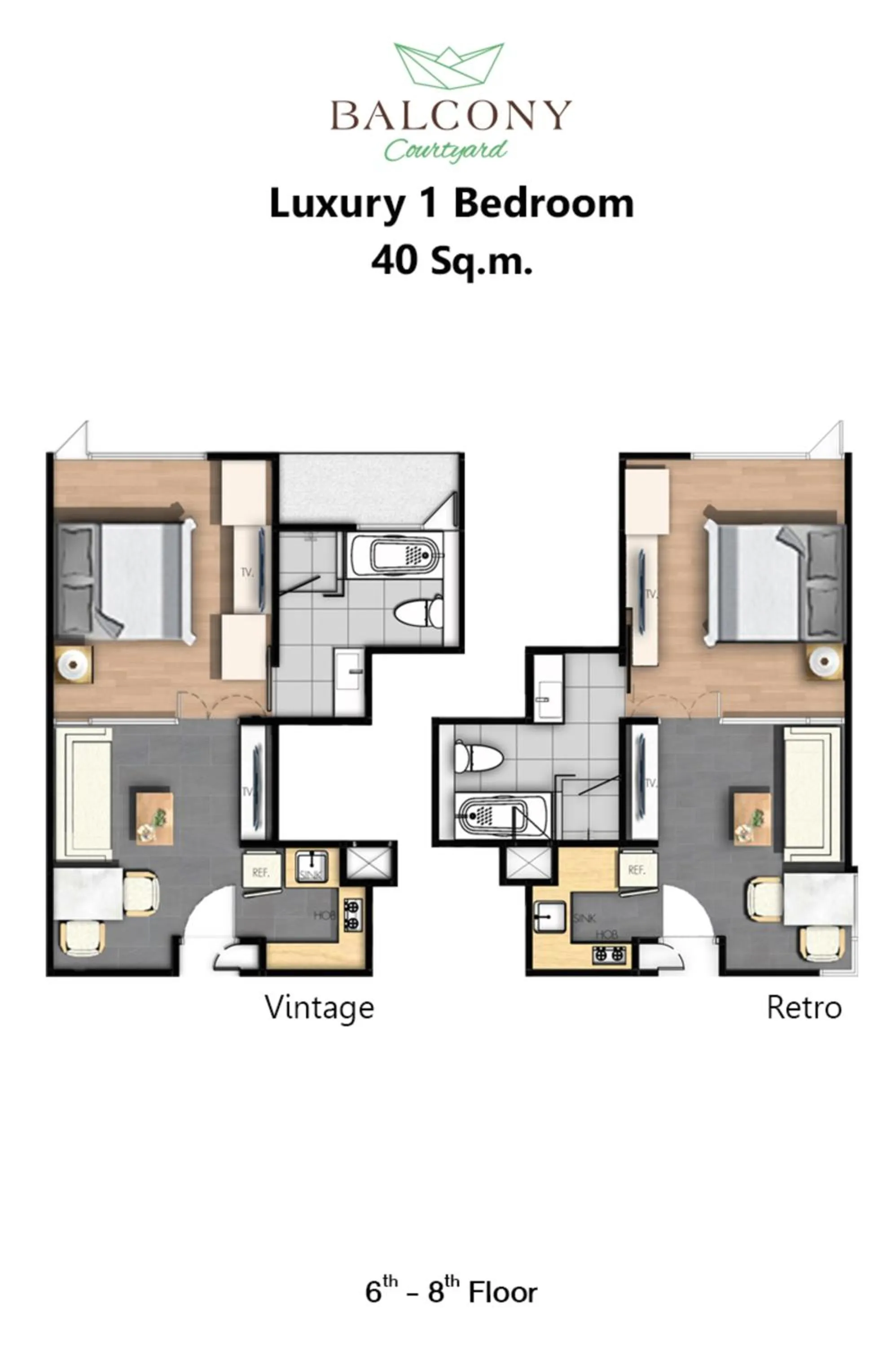 Floor plan in Balcony Courtyard Sriracha Hotel & Serviced Apartments