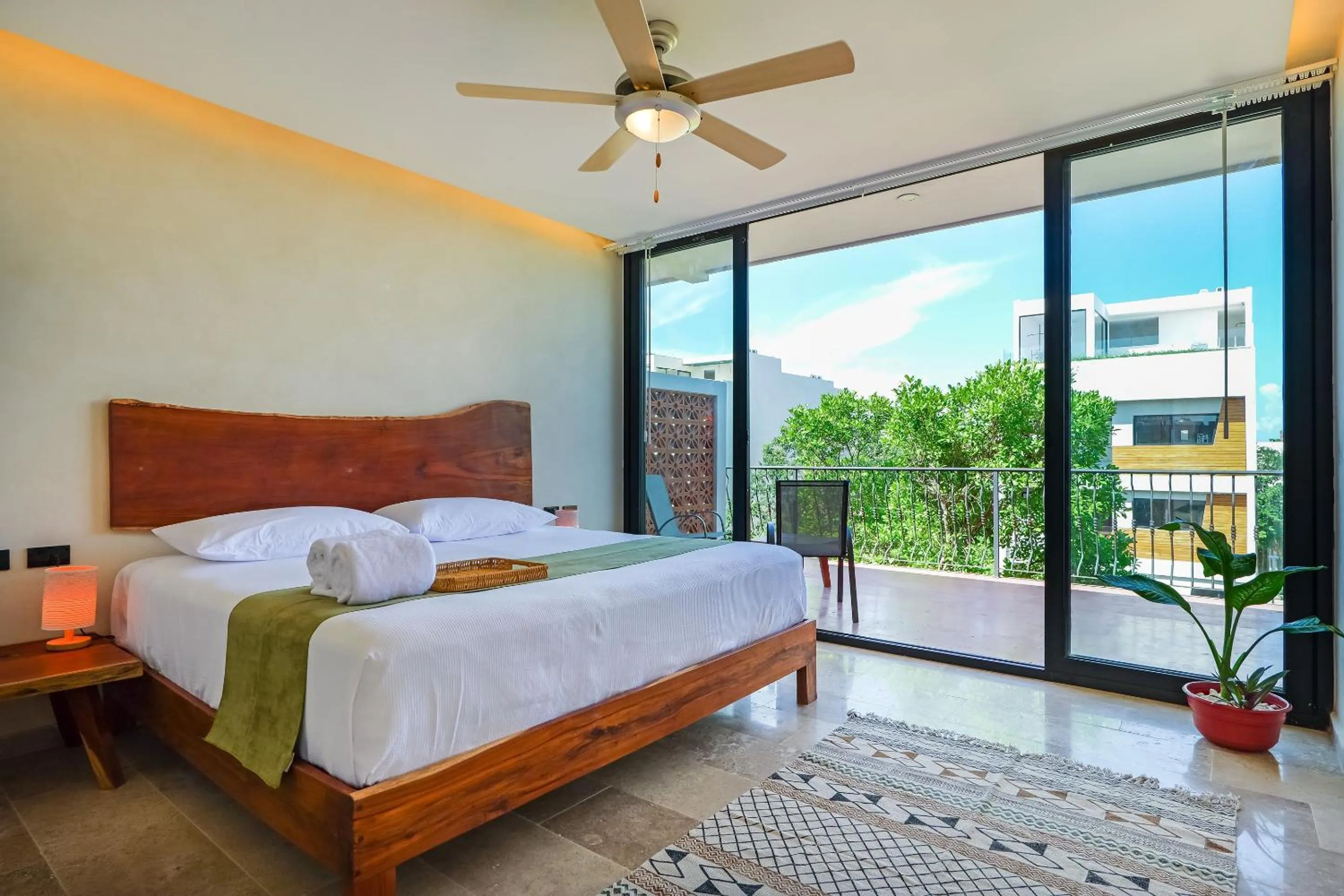 Balcony/Terrace, Bed in Calea Tulum Boutique Hotel