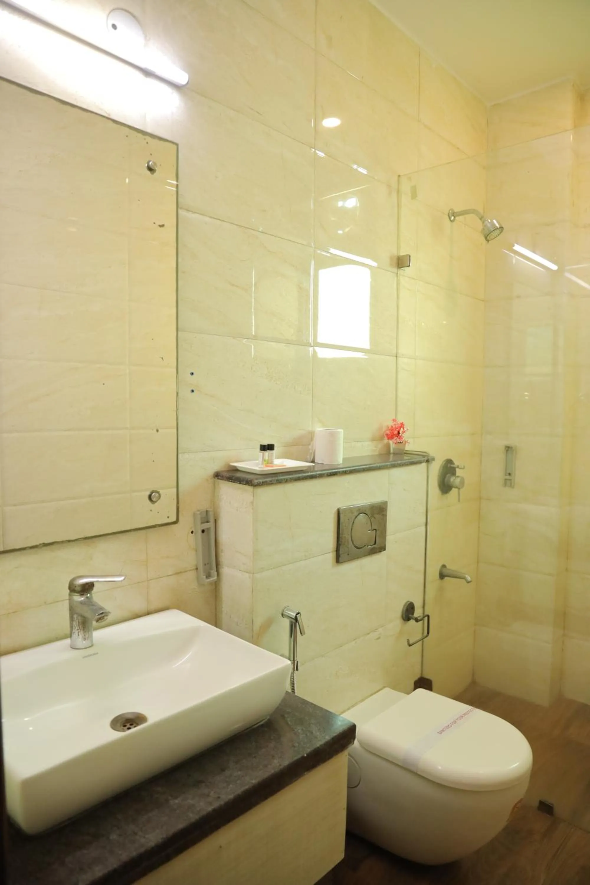 Shower in Hotel Nirvana Suites