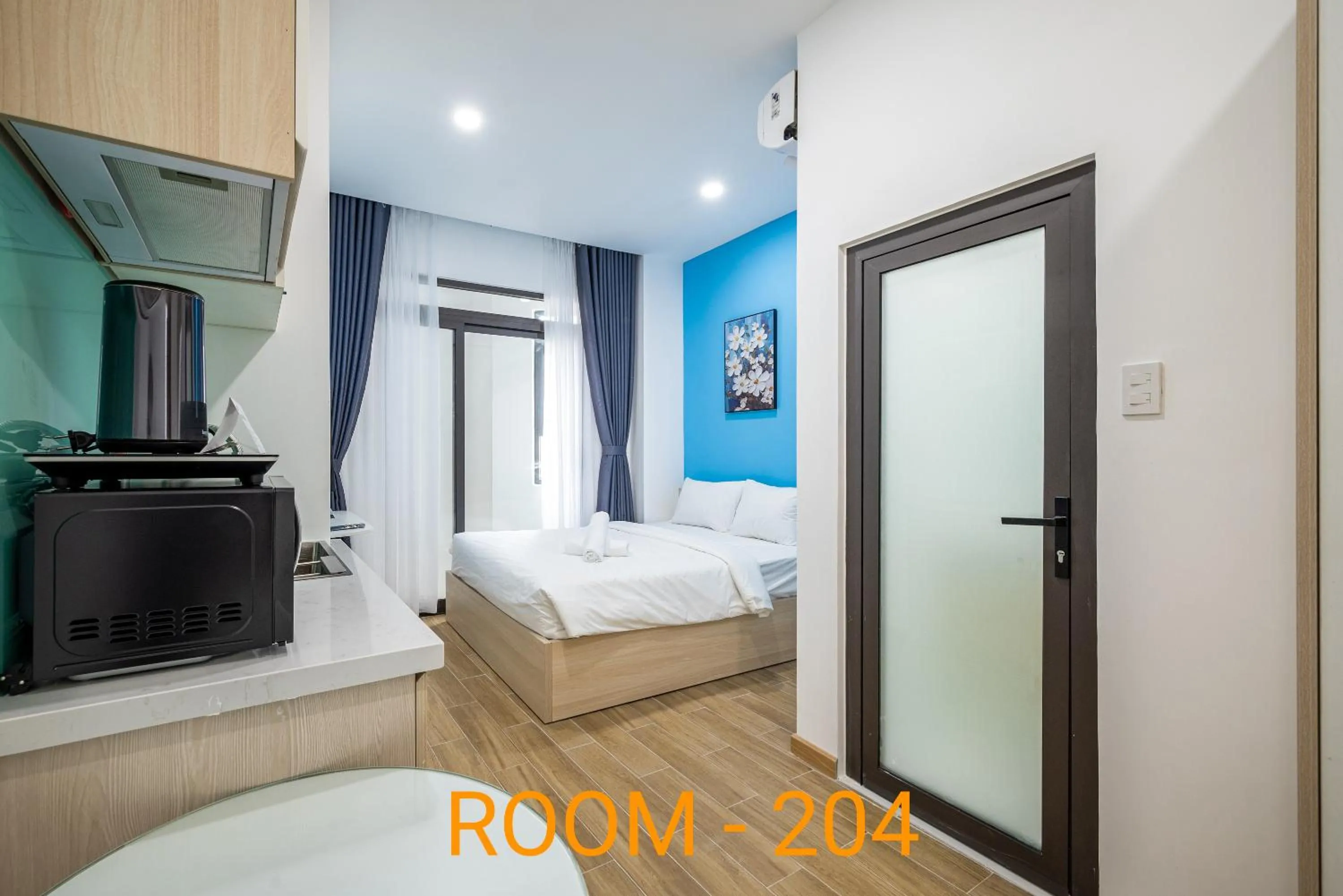 Kitchen or kitchenette, Bed in Cozrum Homes - Selina Residence