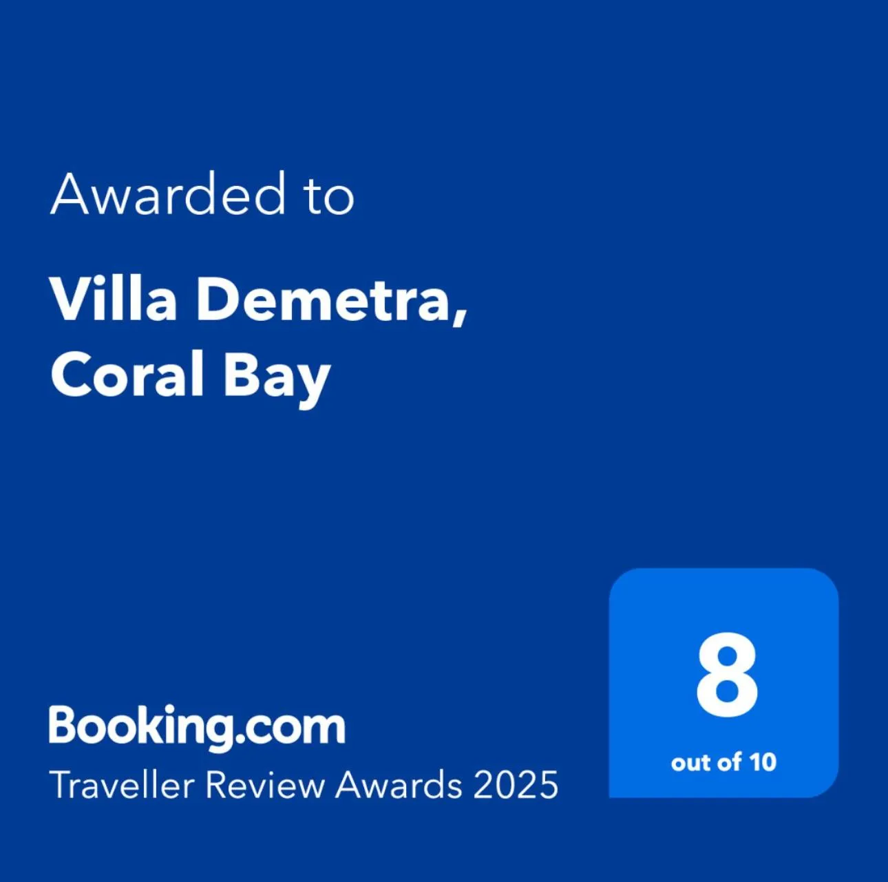 Villa Demetra, Coral Bay