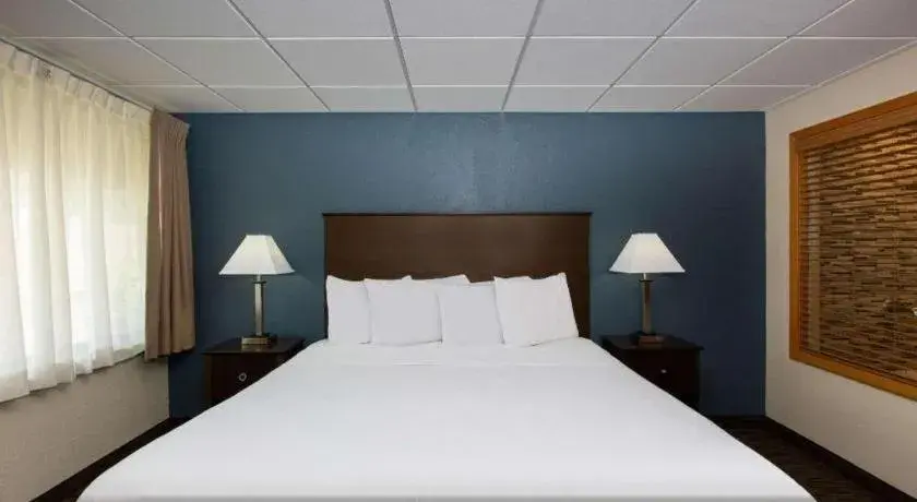 Bed in AmericInn by Wyndham La Crosse Riverfront-Conference Center Bed in AmericInn by Wyndham La Crosse Riverfront-Conference Center