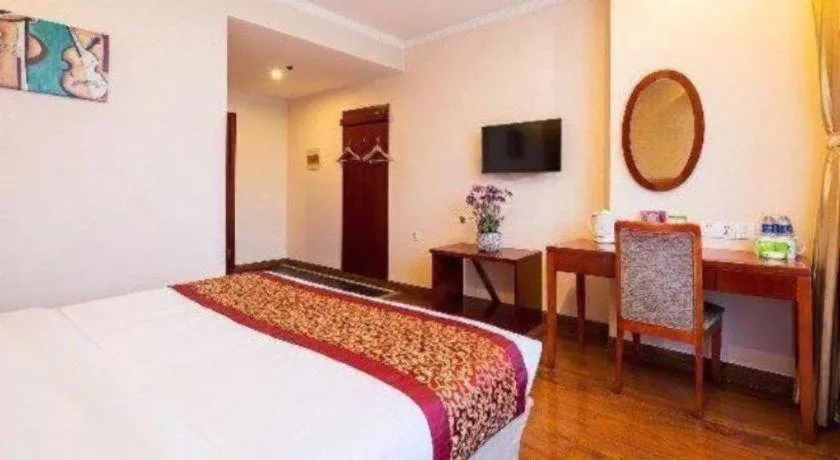 Bed in GreenTree Inn Jiangsu Wuxi Meiyuan Kaiyuan Temple Subway Master Station Express Hotel