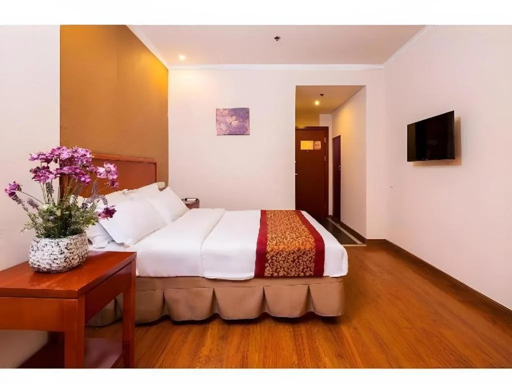 Bed in GreenTree Inn Jiangsu Wuxi Meiyuan Kaiyuan Temple Subway Master Station Express Hotel