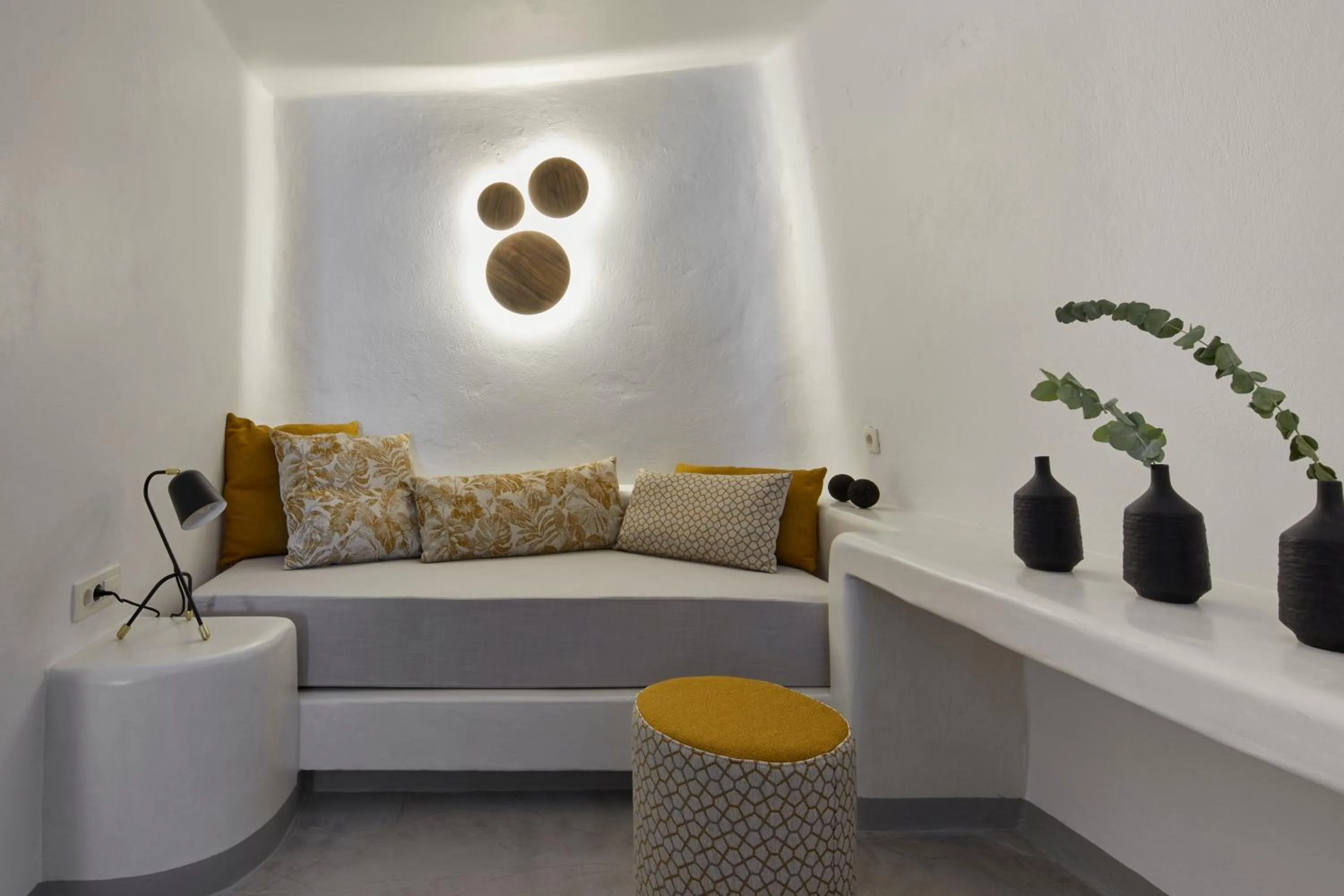 Seating area in Filotera Suites