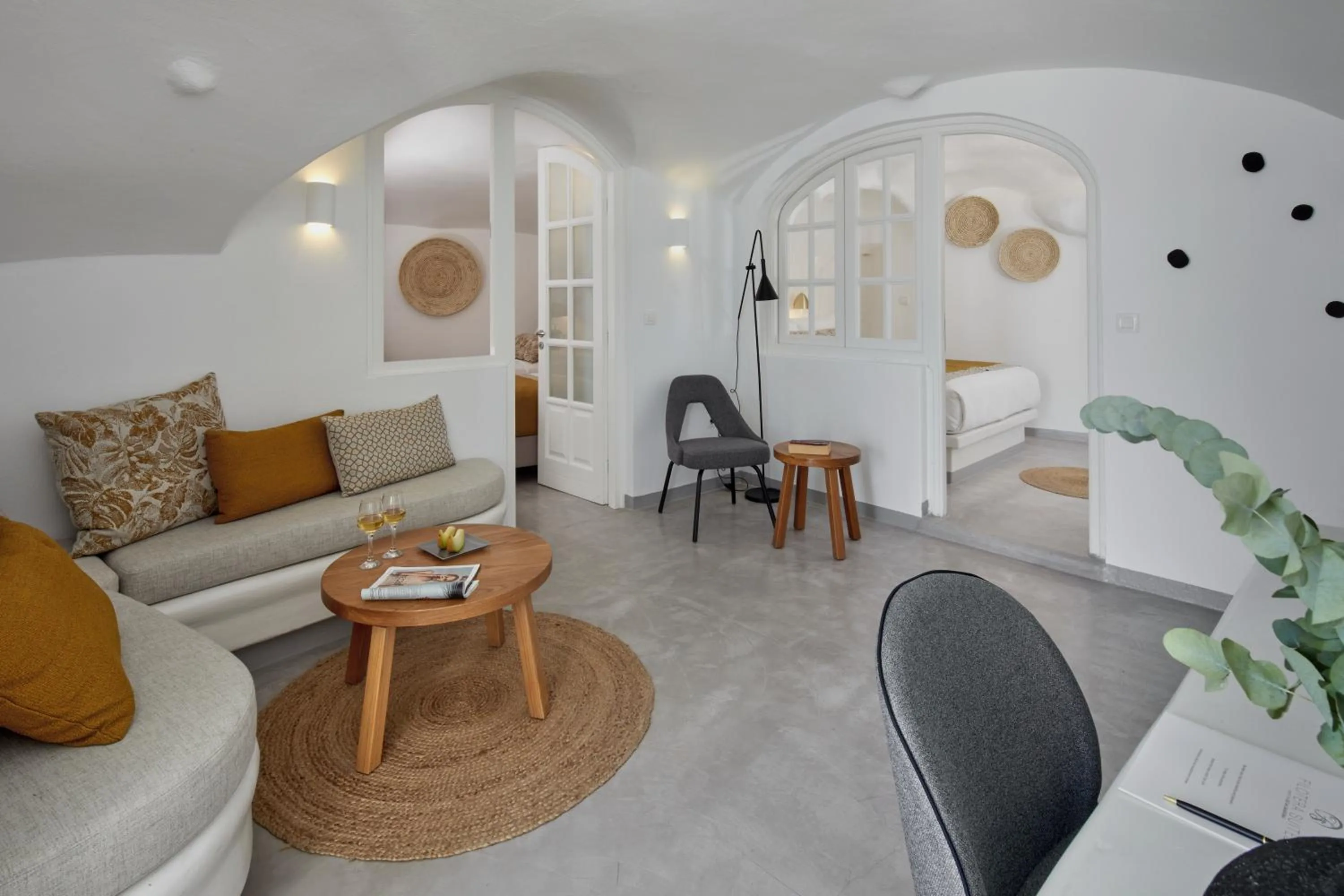 Seating area in Filotera Suites