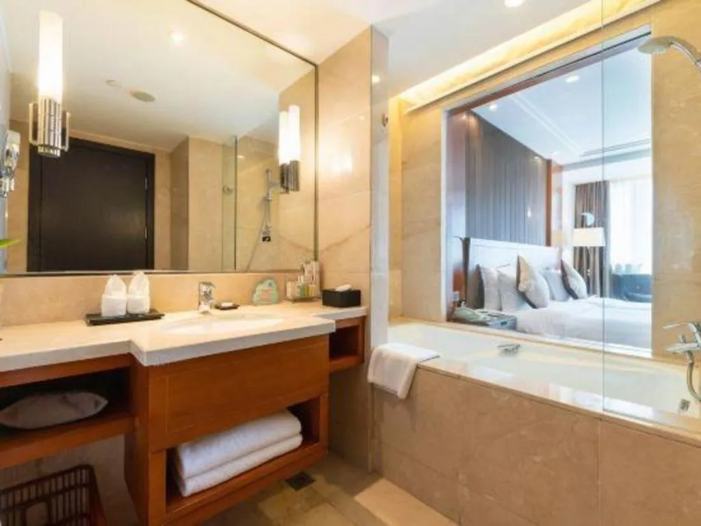 Bed in Qingdao Haidu Hotel