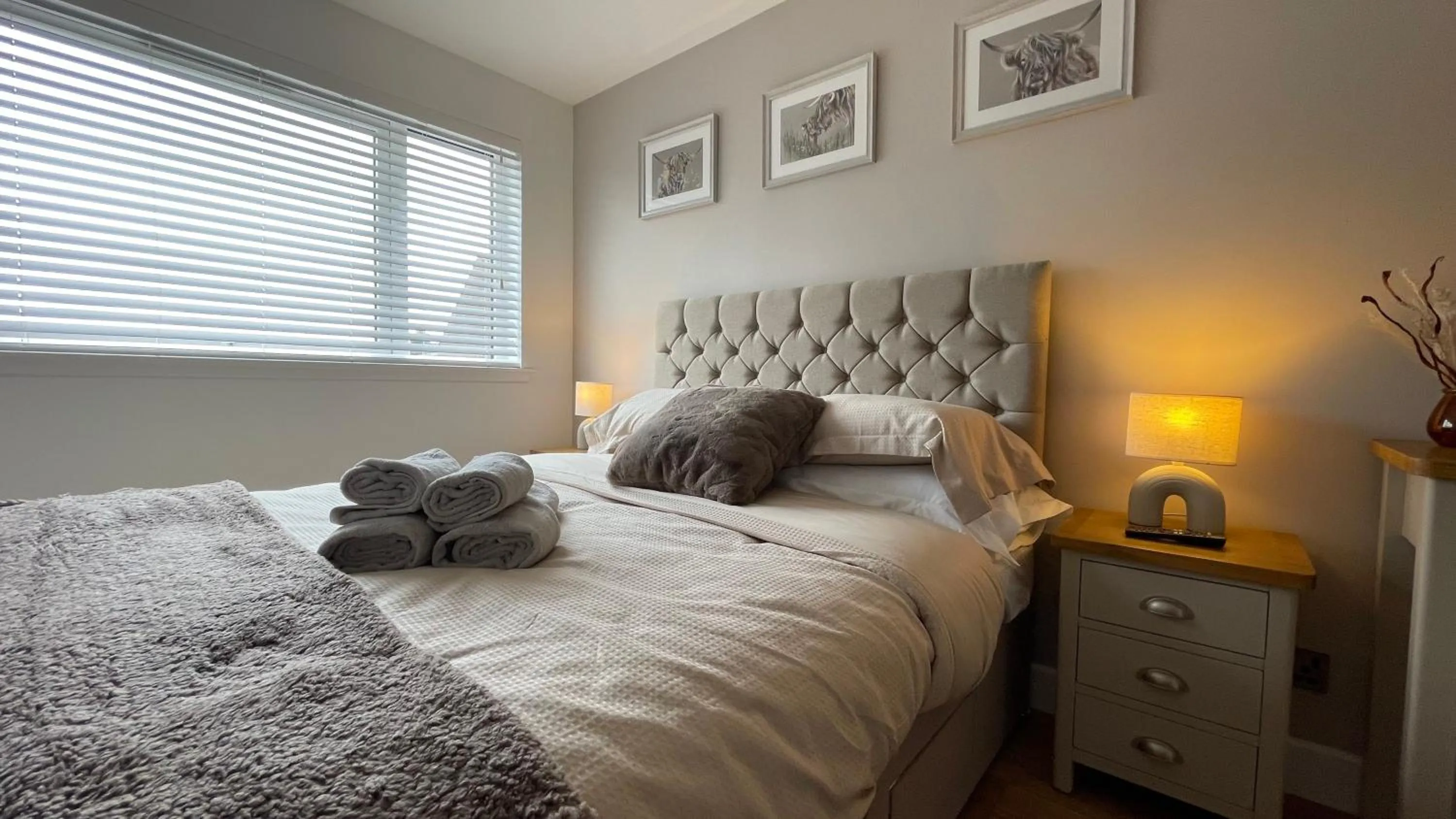 Bed in Braeview - by Caithness Luxury Apartments NC500 - 3 Bedroom Luxury holiday home - Sleeps Work teams upto 3 & holiday makers upto 5