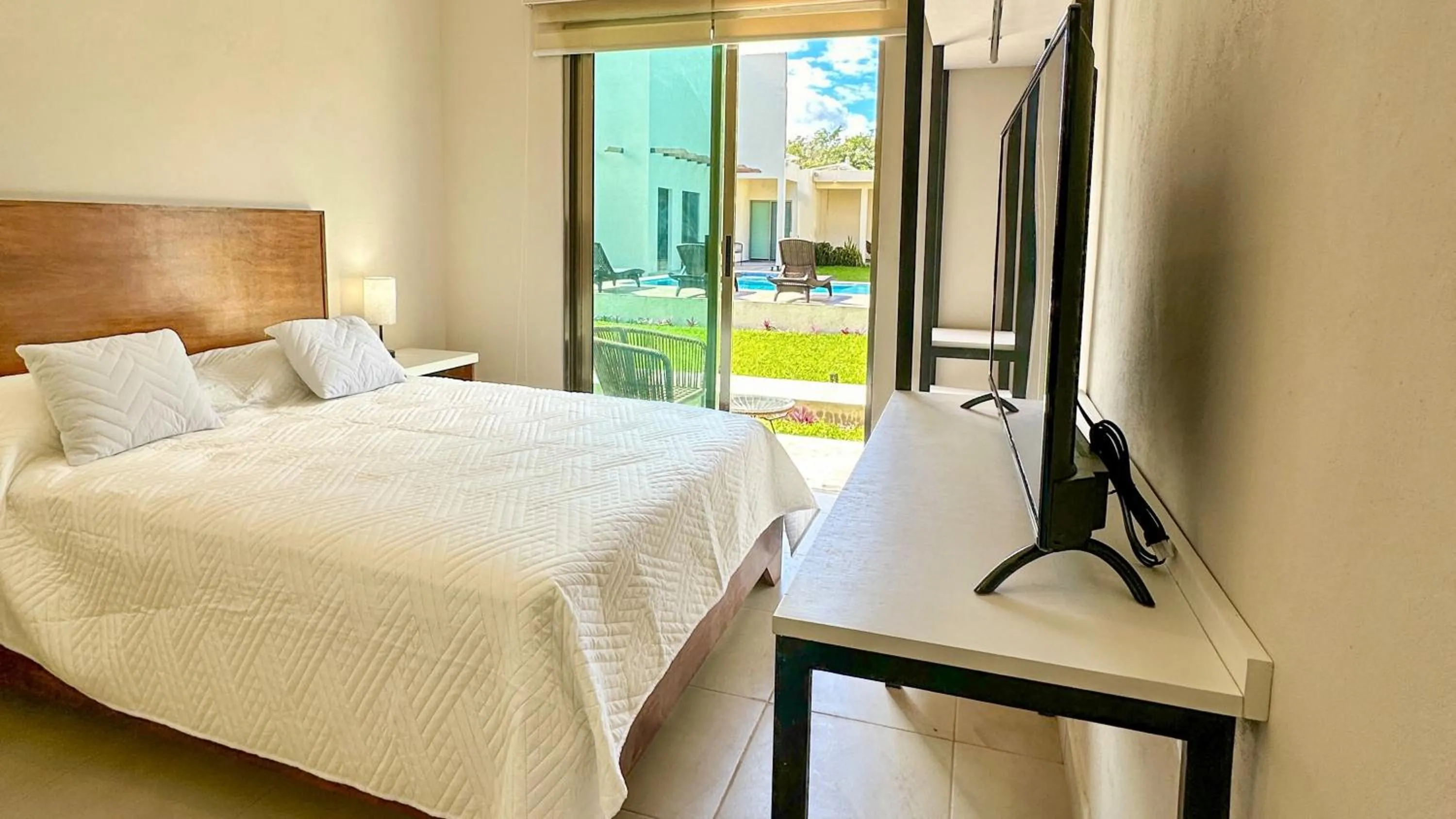 Bed in Villas Mar Turquesa Cozumel