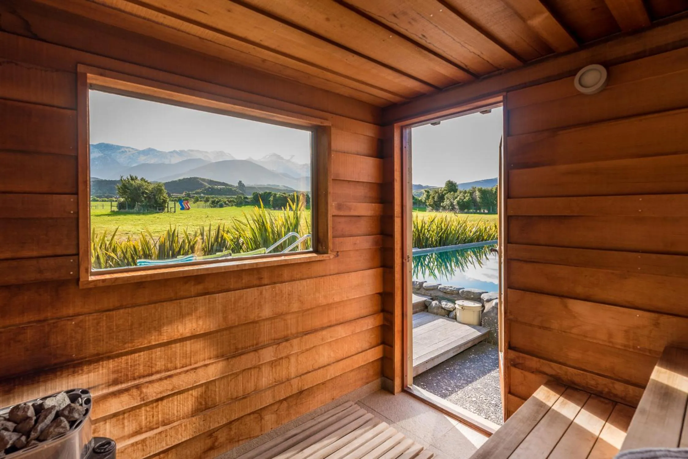 Sauna in Hapuku Lodge & Tree Houses