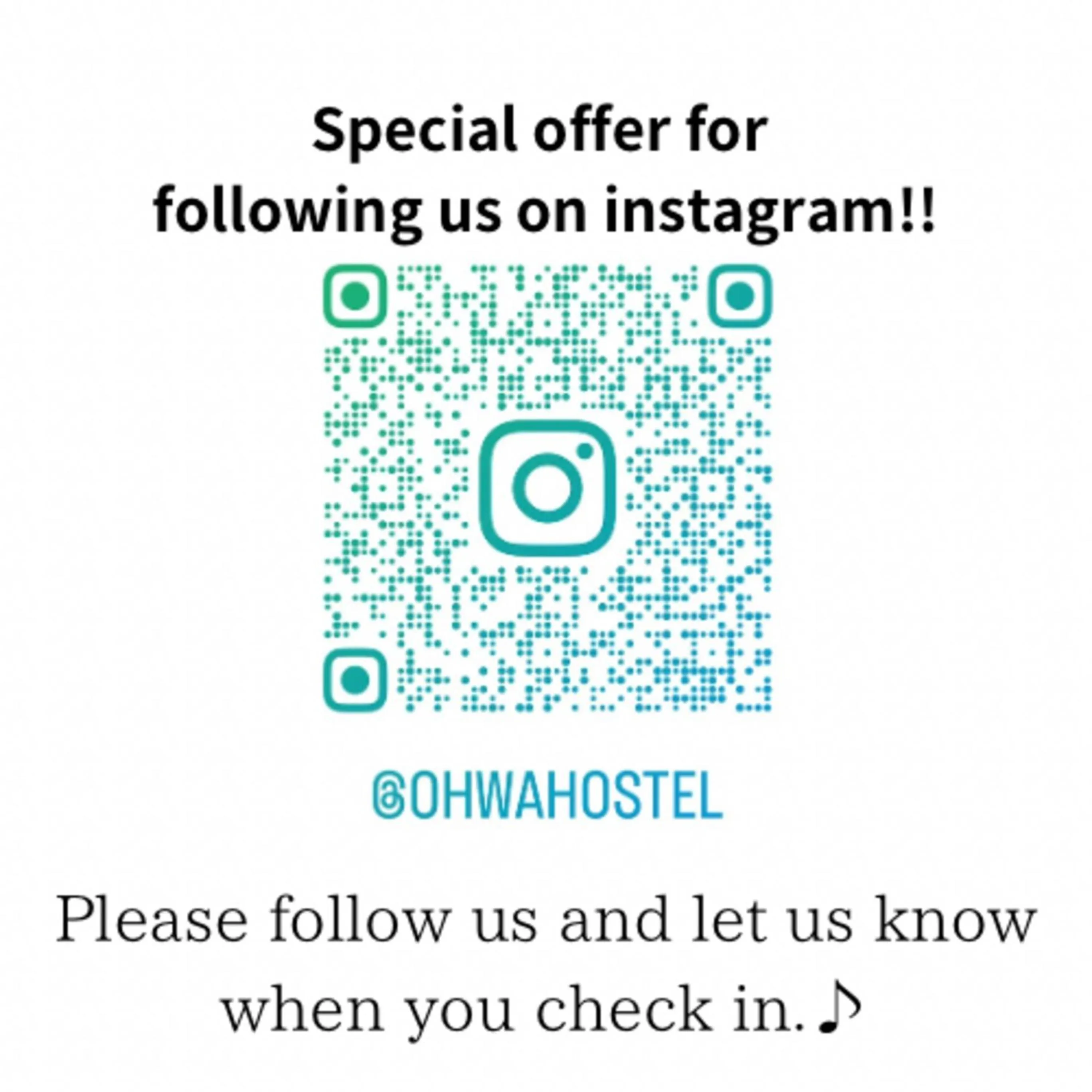 Text overlay in OHWA hostel minowa station