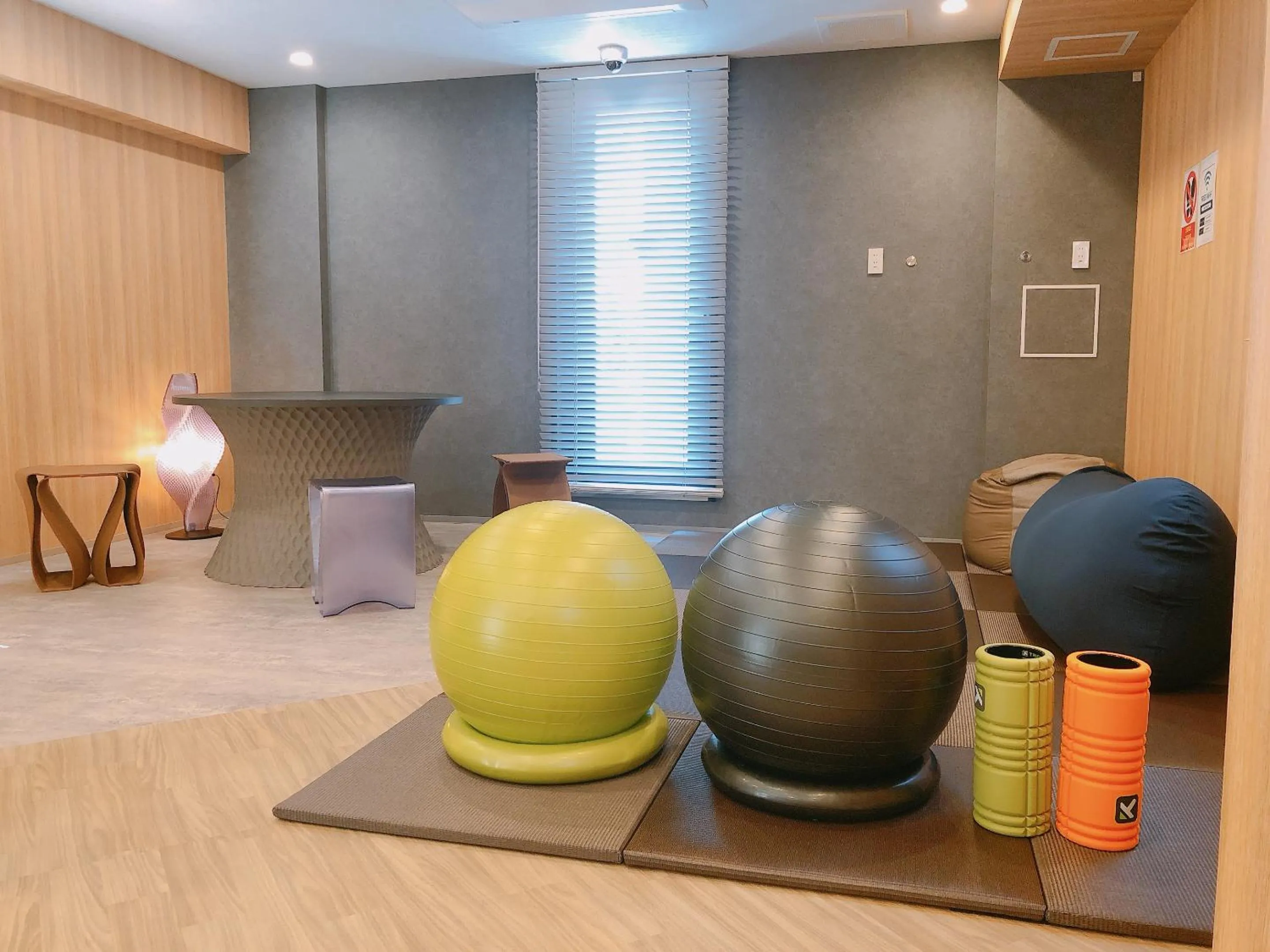 Communal lounge/ TV room in OHWA hostel minowa station