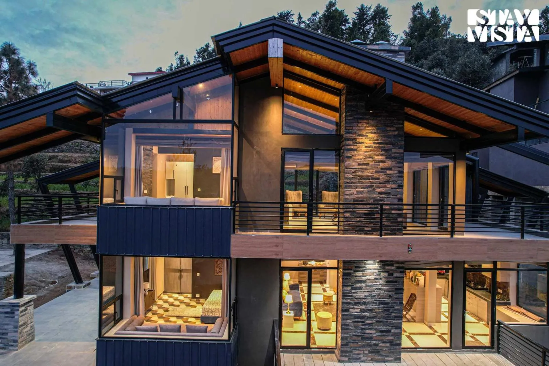 Property building in StayVista at Mountain Melody with Heater & Indoor-Outdoor Games