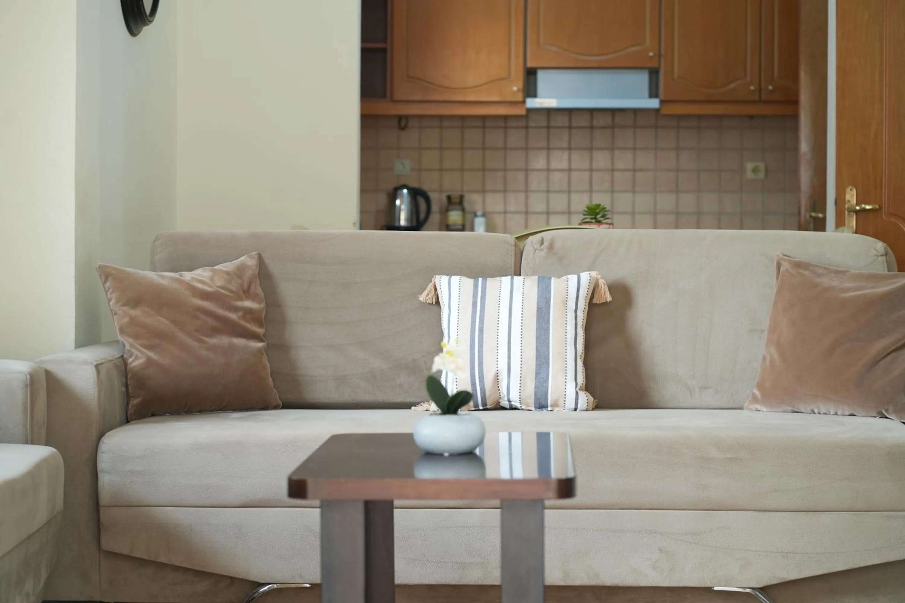 Kitchen or kitchenette in Saranda Waterside Apartments