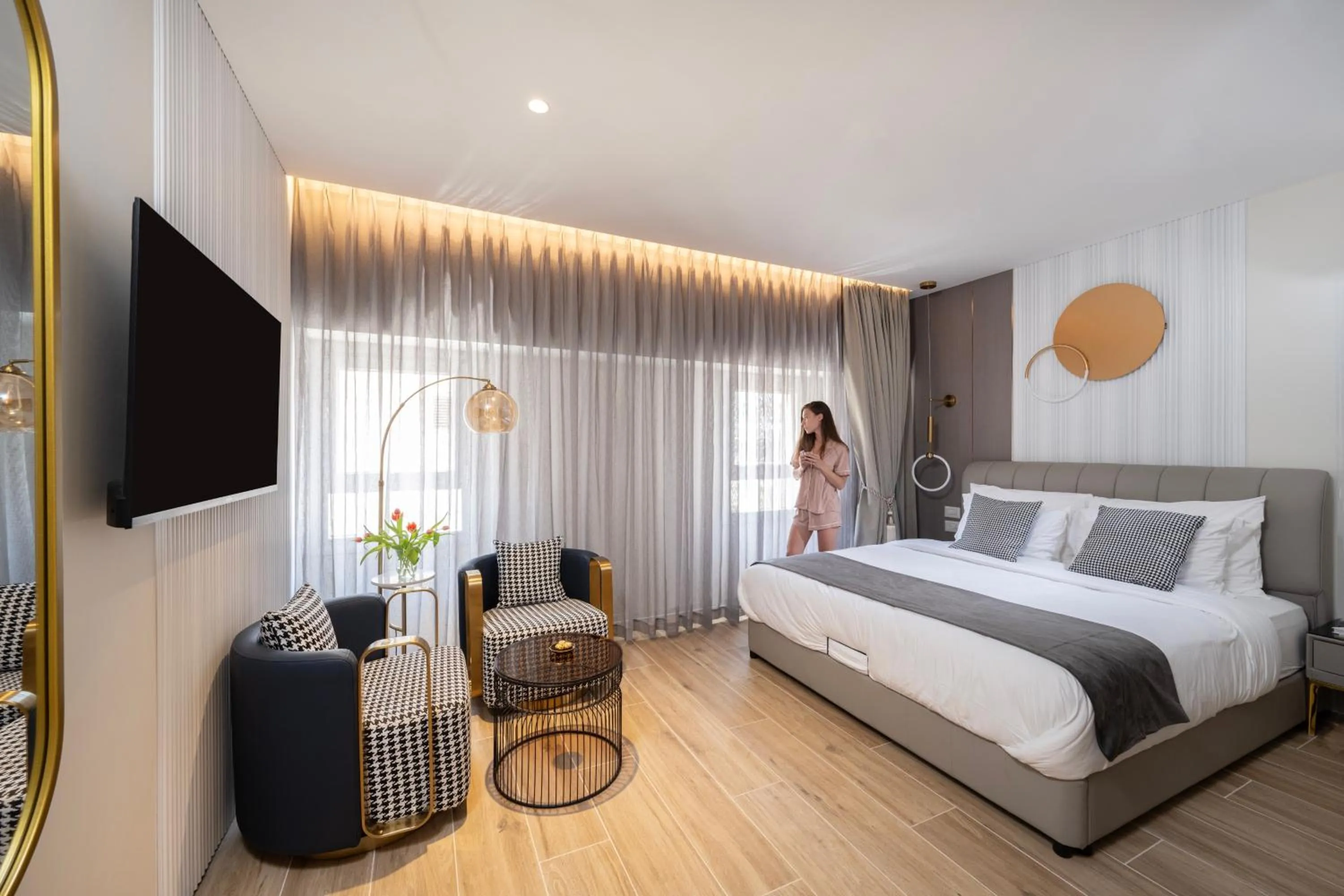 Photo of the whole room, Bed in Allenbeach TLV- apart Hotel- Adults only