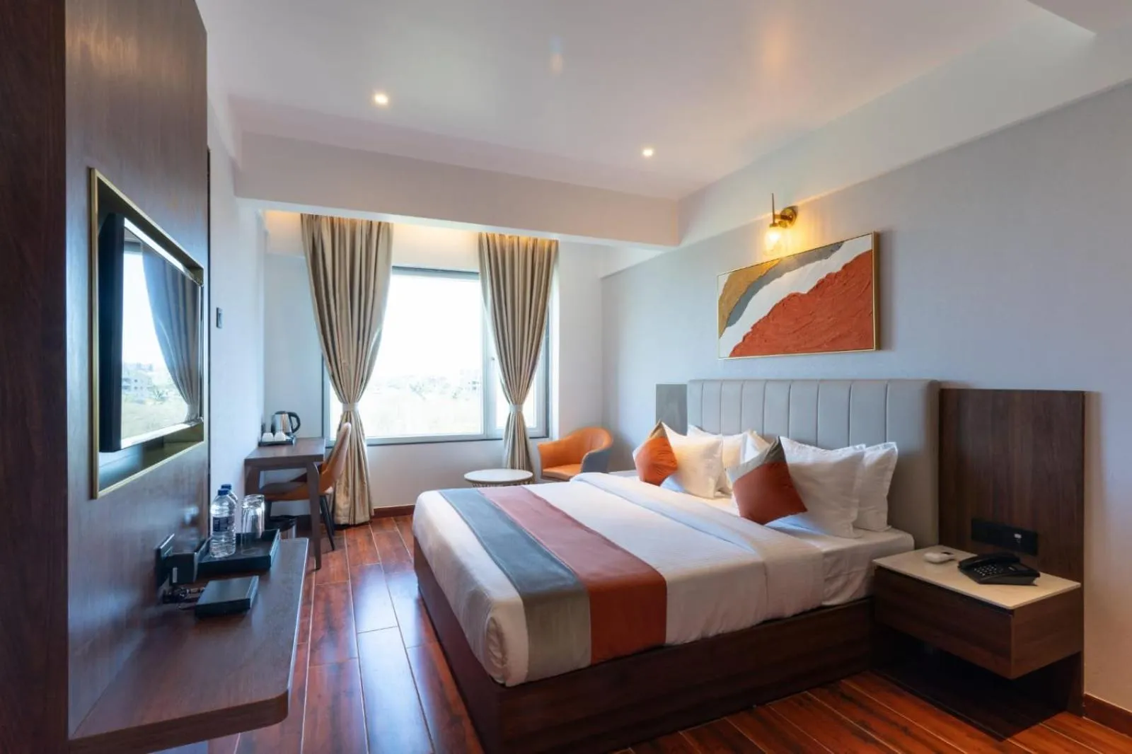 Photo of the whole room, Bed in The Royal Pavilion, Kolhapur