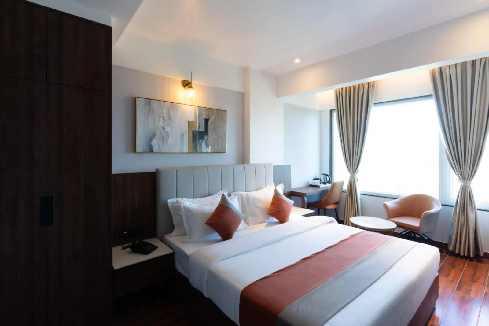 Photo of the whole room, Bed in The Royal Pavilion, Kolhapur