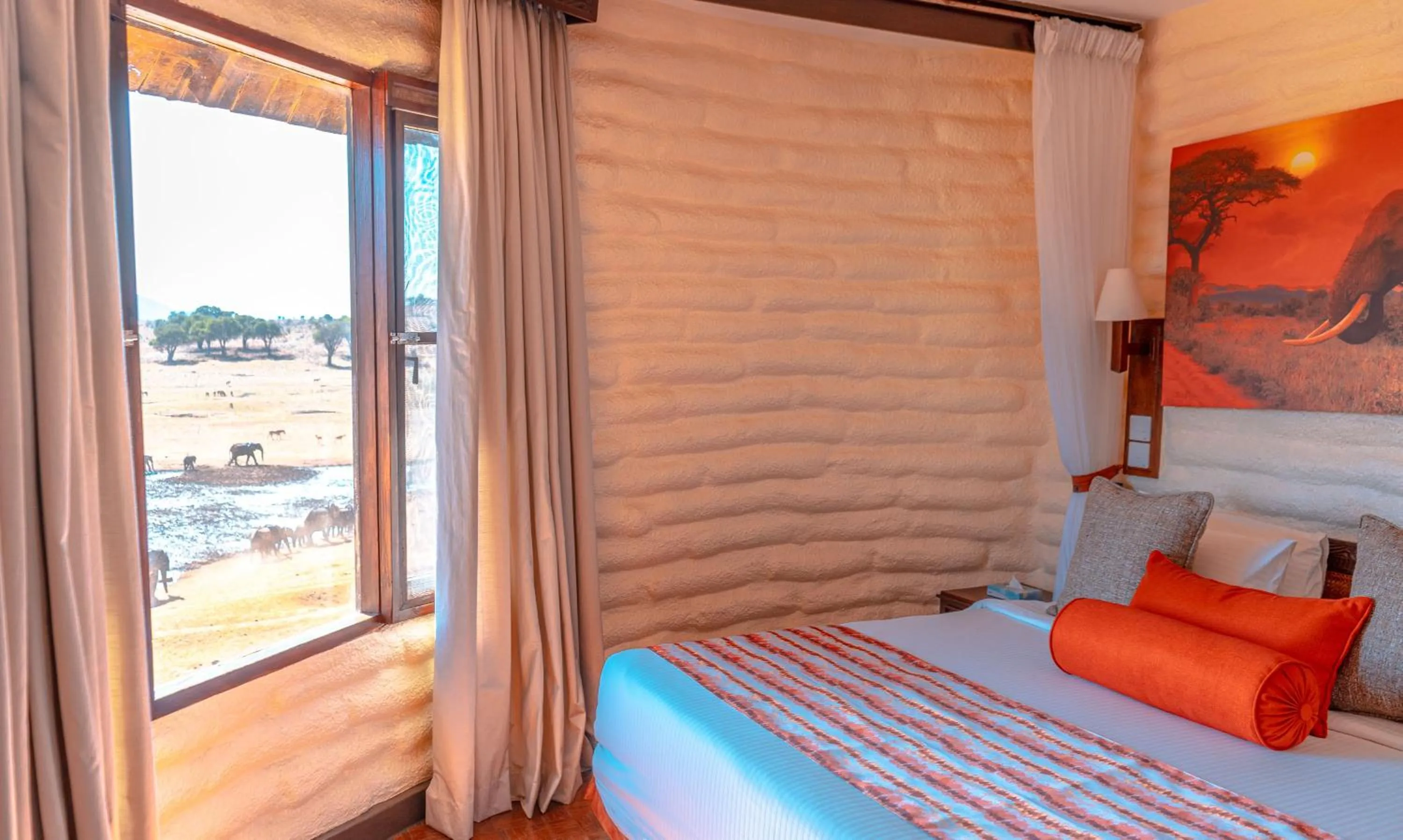 Bed in Salt Lick Safari Lodge