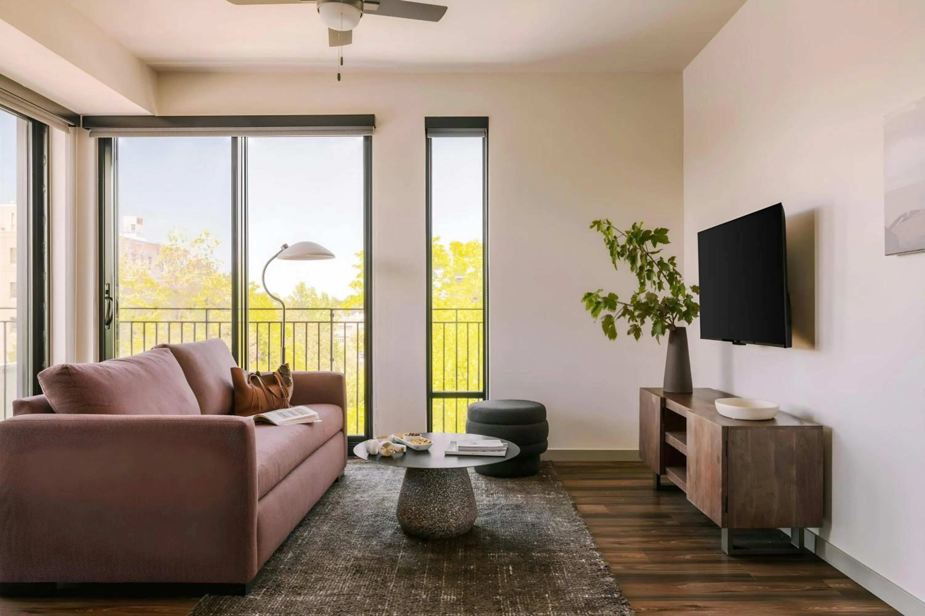 Living room in Sonder Skyline Apartments LoHi