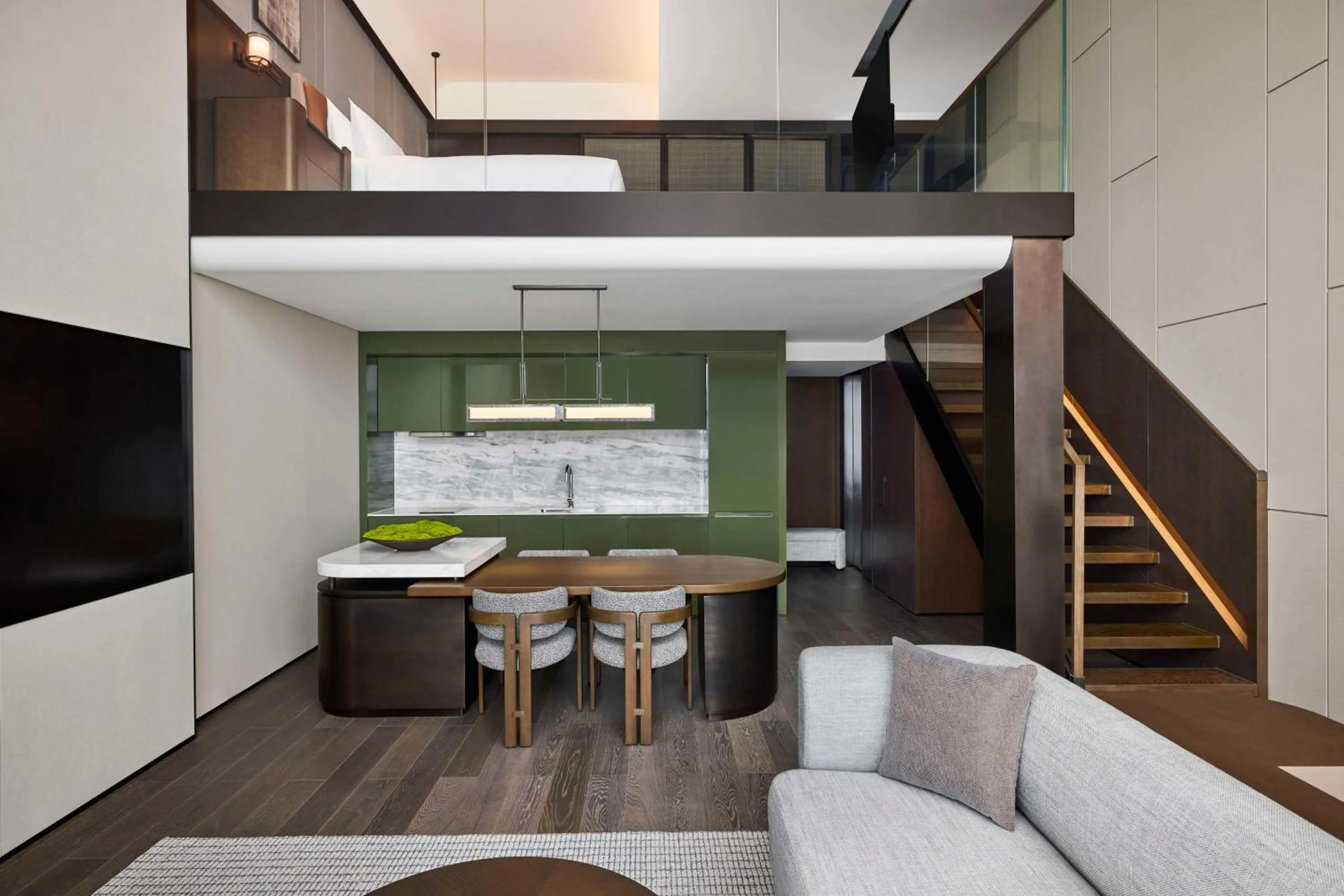 Living room in Conrad Chongqing - Indulge in the magical 8D city landscape