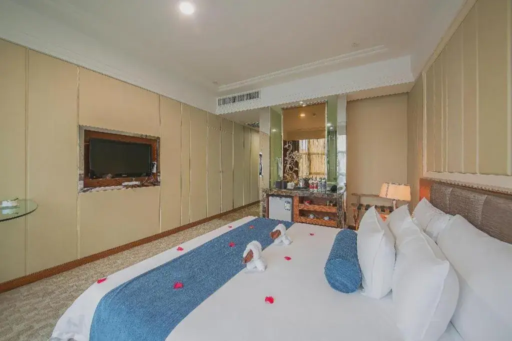 Bed in Ningbo East Shipu Hotel Bed in Ningbo East Shipu Hotel