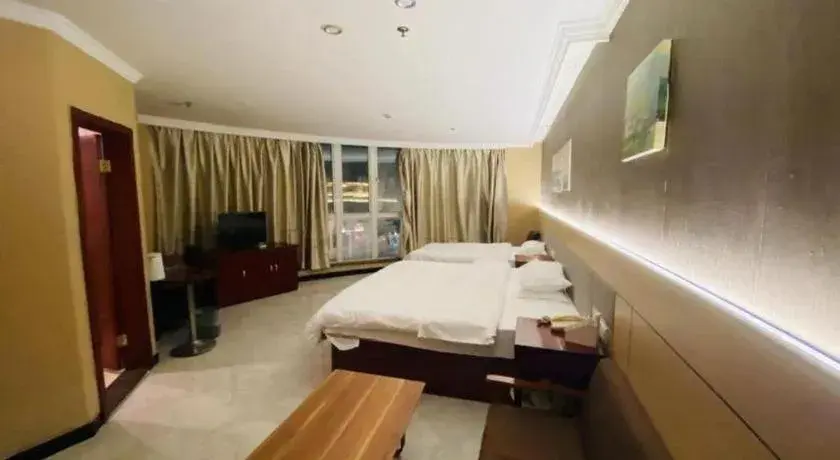 Bed in GreenTree Inn Shanghai Songjiang Xinqiao Jiuxin Road Express Hotel Bed in GreenTree Inn Shanghai Songjiang Xinqiao Jiuxin Road Express Hotel