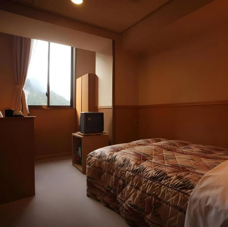 Bed in Hotel Hikyounoyu