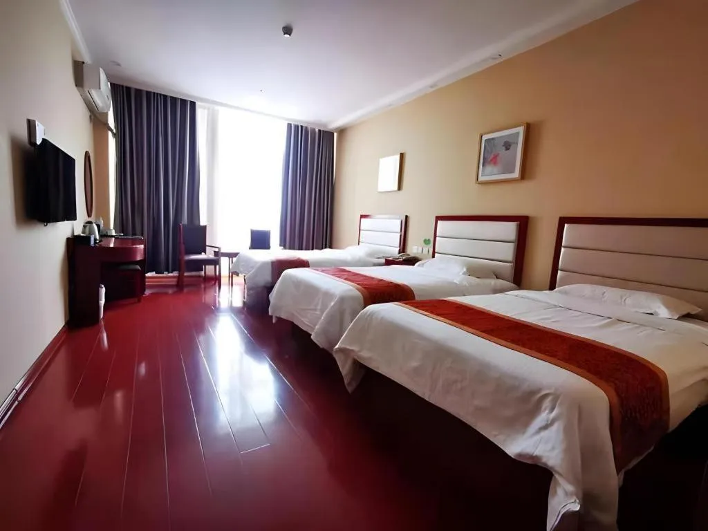 Bed in GreenTree Inn Shandong Yuncheng Ximen Street Songjiang Kung Fu School Business Hotel