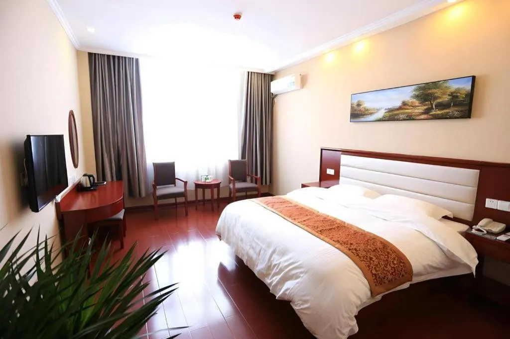 Bed in GreenTree Inn Shandong Yuncheng Ximen Street Songjiang Kung Fu School Business Hotel