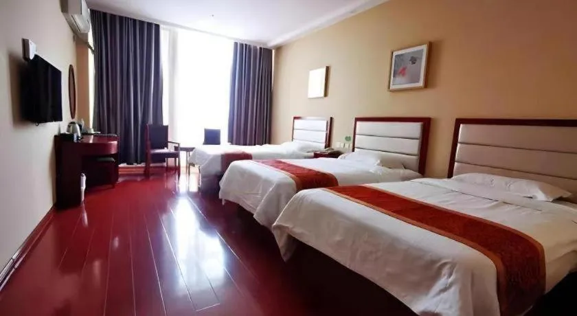Bed in GreenTree Inn Shandong Yuncheng Ximen Street Songjiang Kung Fu School Business Hotel