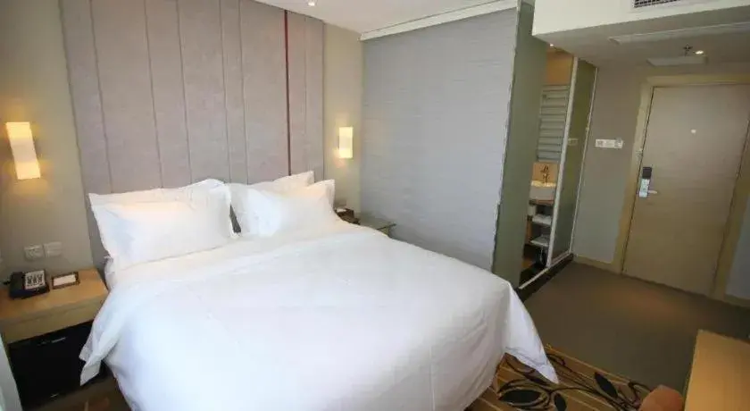 Bed in Lavande Hotel Yantai Train Station Branch Bed in Lavande Hotel Yantai Train Station Branch