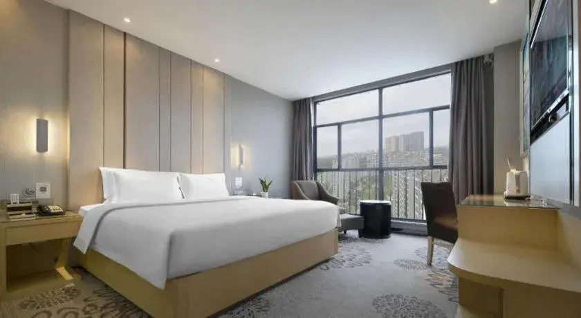 Bed in Lavande Hotel Yichang Railway East Station Branch Bed in Lavande Hotel Yichang Railway East Station Branch