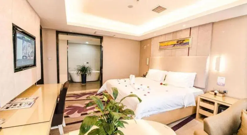 Bed in Lavande Hotel Yichang Railway East Station Branch Bed in Lavande Hotel Yichang Railway East Station Branch