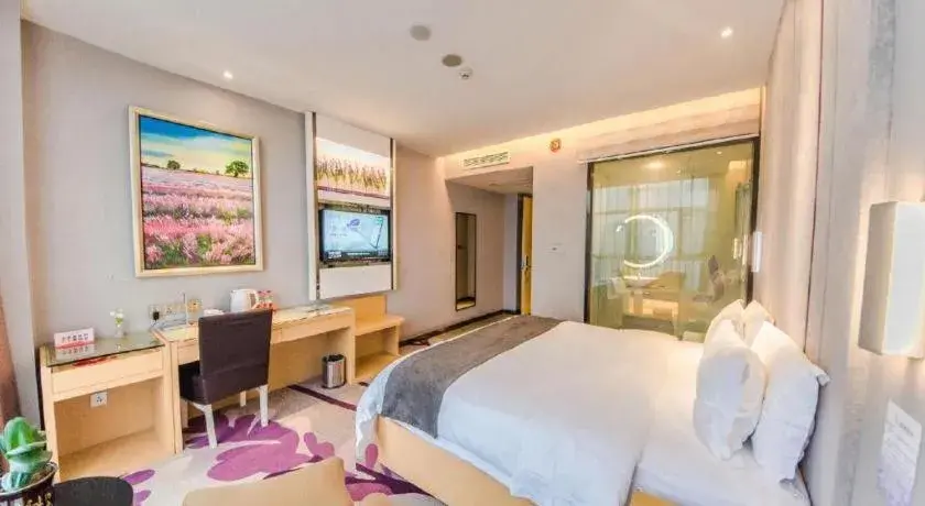Bed in Lavande Hotel Yichang Railway East Station Branch Bed in Lavande Hotel Yichang Railway East Station Branch