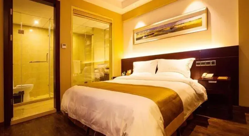 Bed in Maixinge Boutique Hotel Waigaoqiao Free Trade Zone Bed in Maixinge Boutique Hotel Waigaoqiao Free Trade Zone