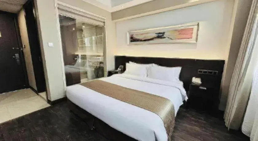 Bed in Maixinge Boutique Hotel Waigaoqiao Free Trade Zone Bed in Maixinge Boutique Hotel Waigaoqiao Free Trade Zone