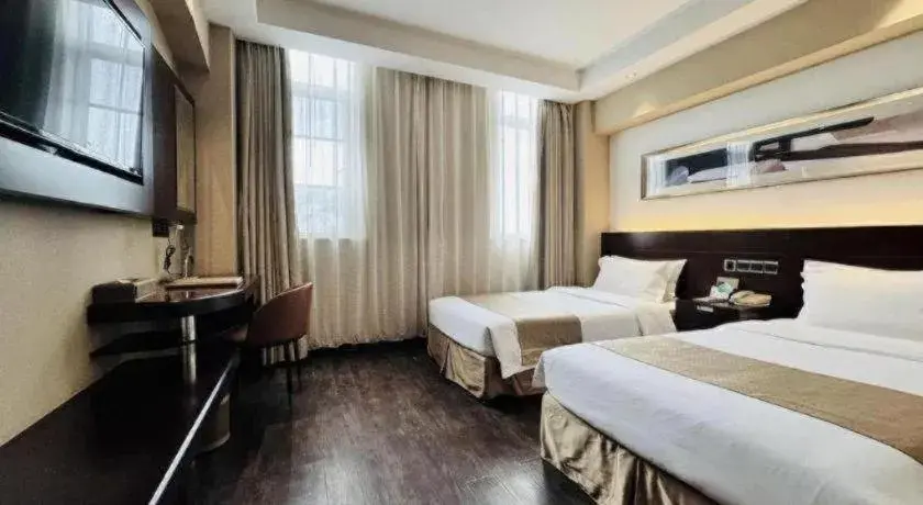 Bed in Maixinge Boutique Hotel Waigaoqiao Free Trade Zone Bed in Maixinge Boutique Hotel Waigaoqiao Free Trade Zone