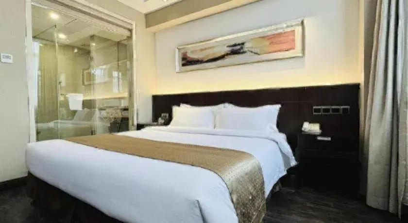 Bed in Maixinge Boutique Hotel Waigaoqiao Free Trade Zone Bed in Maixinge Boutique Hotel Waigaoqiao Free Trade Zone