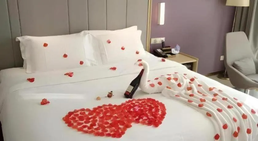 Bed in Lavande Hotel Beijing Olympic Village bird nest