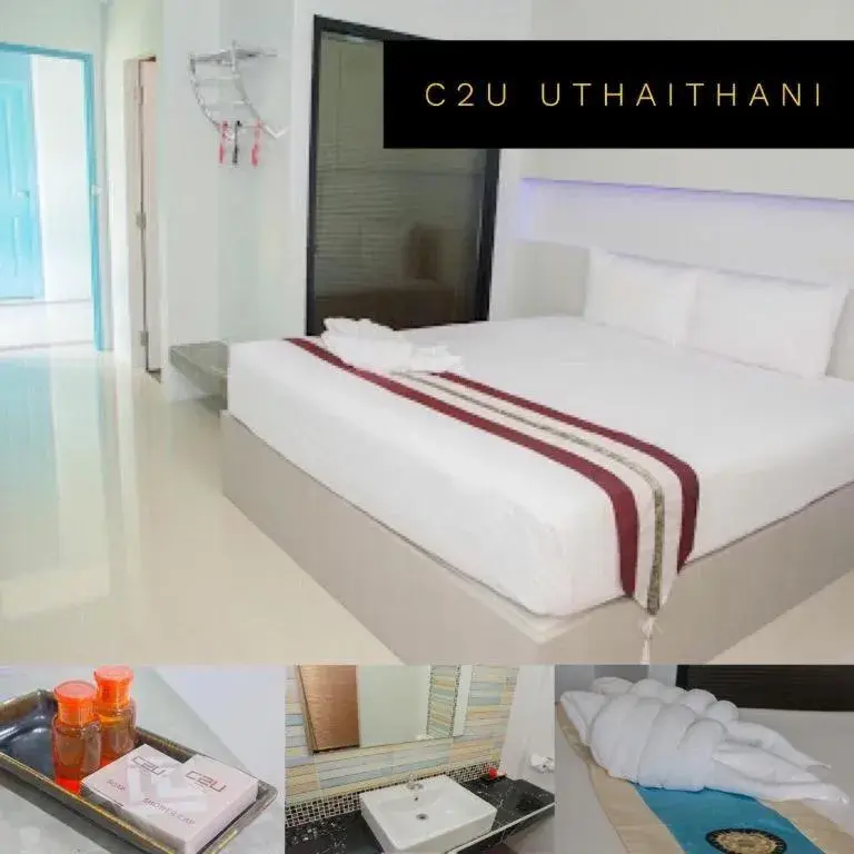 Bed in C2U Hotel Uthai Thani Bed in C2U Hotel Uthai Thani