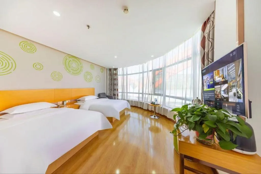 Bed in GreenTree Inn Linxia Niujinhe Avenue Express Hotel