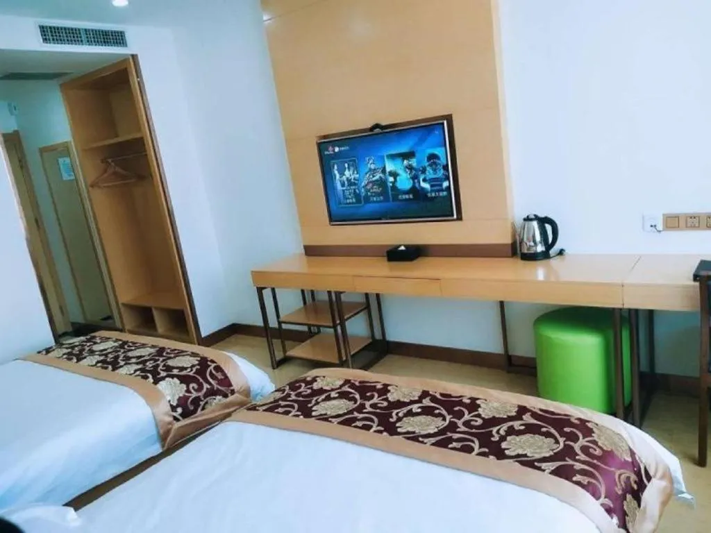 Bed in GreenTree Inn Linxia Niujinhe Avenue Express Hotel