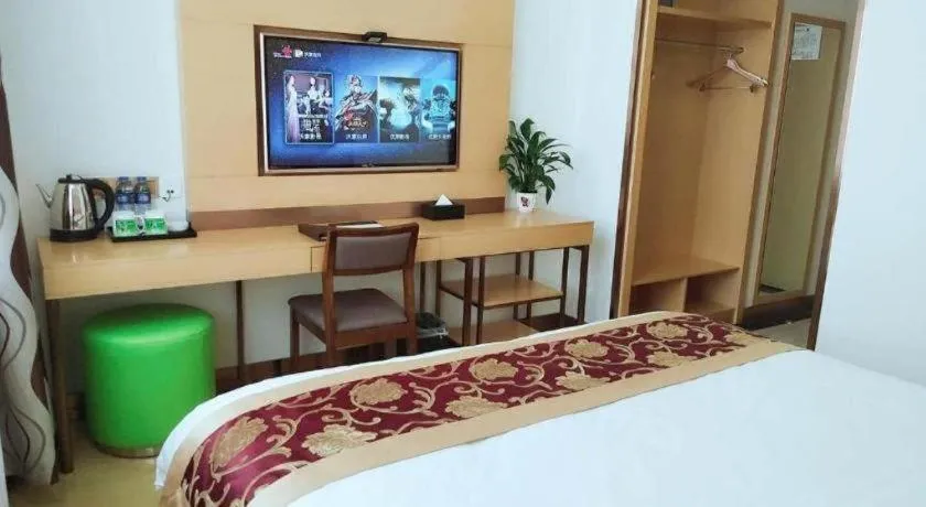 Bed in GreenTree Inn Linxia Niujinhe Avenue Express Hotel