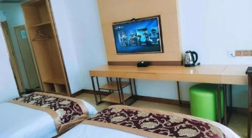 Bed in GreenTree Inn Linxia Niujinhe Avenue Express Hotel