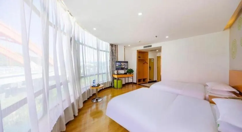 Bed in GreenTree Inn Linxia Niujinhe Avenue Express Hotel